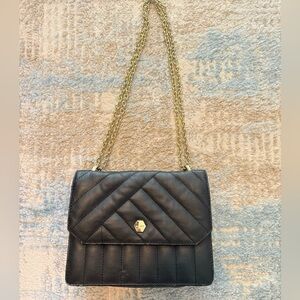 Ted Baker Black and Gold Quilted Crossbody Bag